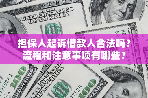 武汉担保人起诉借款人合法吗？流程和注意事项有哪些？