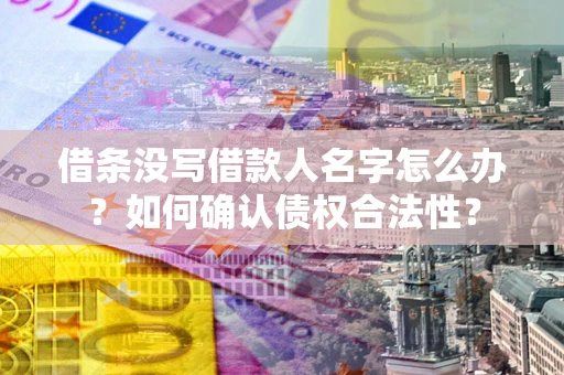 武汉借条没写借款人名字怎么办？如何确认债权合法性？