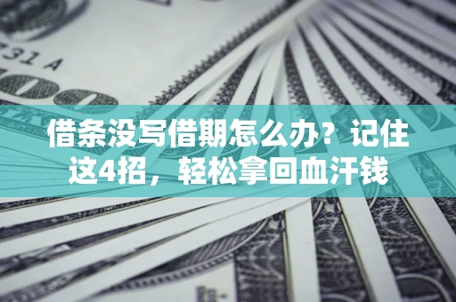 武汉借条没写借期怎么办？记住这4招，轻松拿回血汗钱